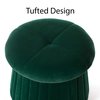 Fabulaxe Modern Tufted Velvet Mushroom Shape Storage Ottoman Storage Stool Trunk, Green QI004182.GN